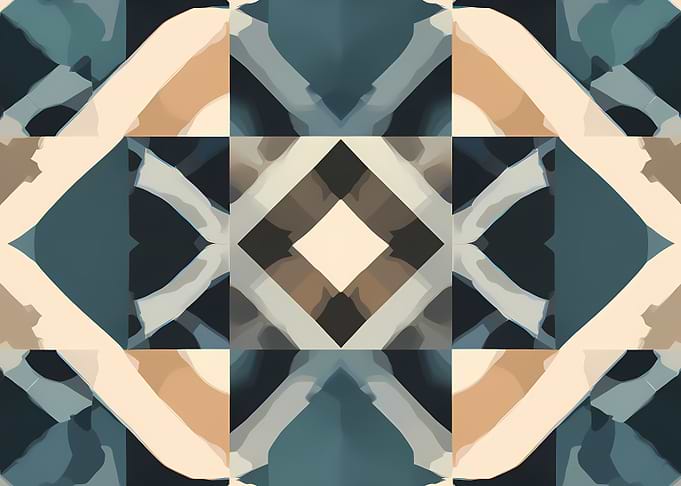 Abstract Geometric Pattern in Blues and Beige