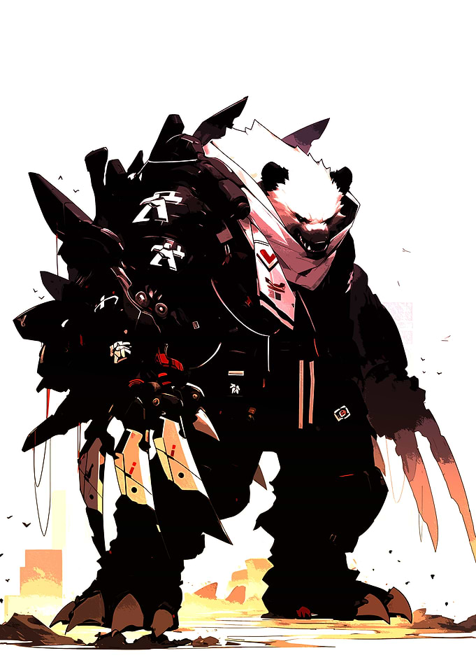 Cyberpunk Panda Warrior