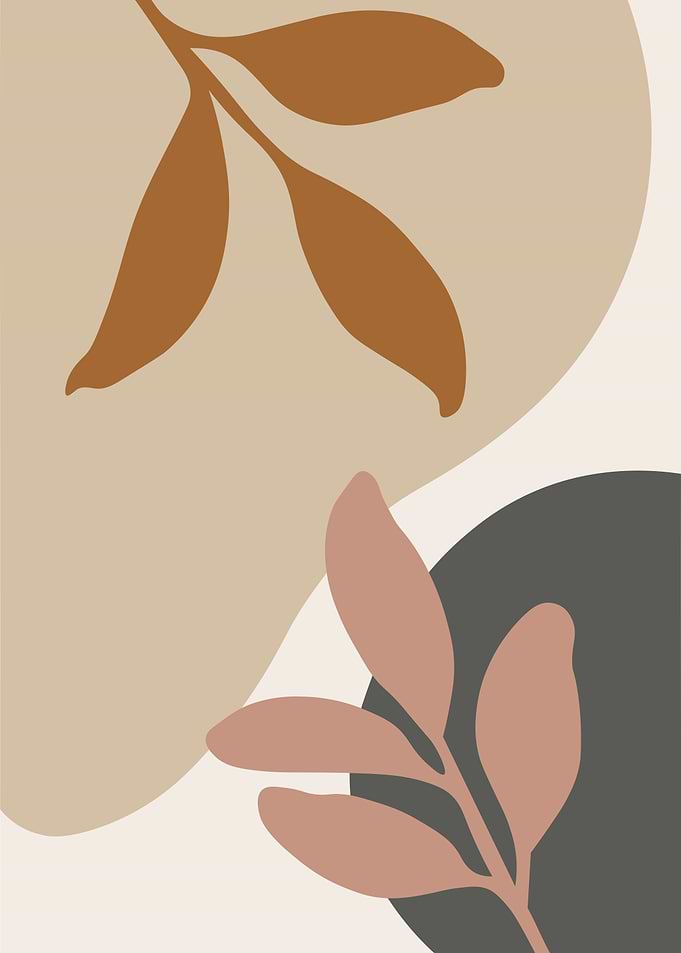 Abstract Leaves and Shapes Art