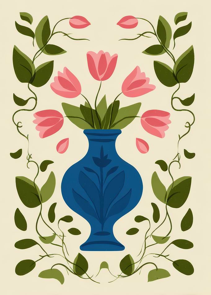 Floral Vase Illustration