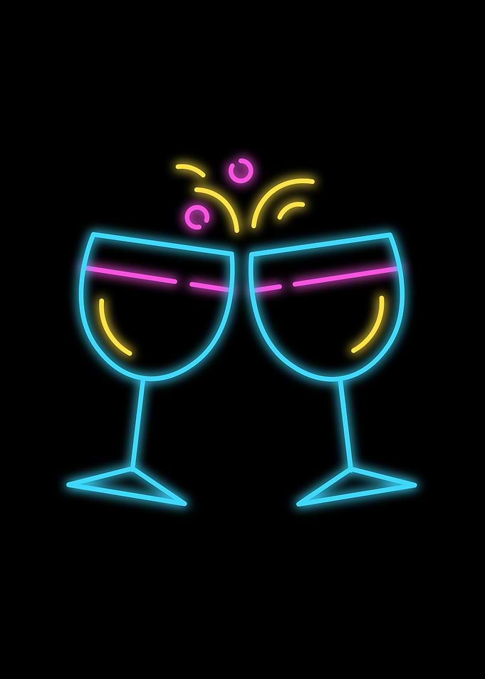 Neon Toasting Glasses
