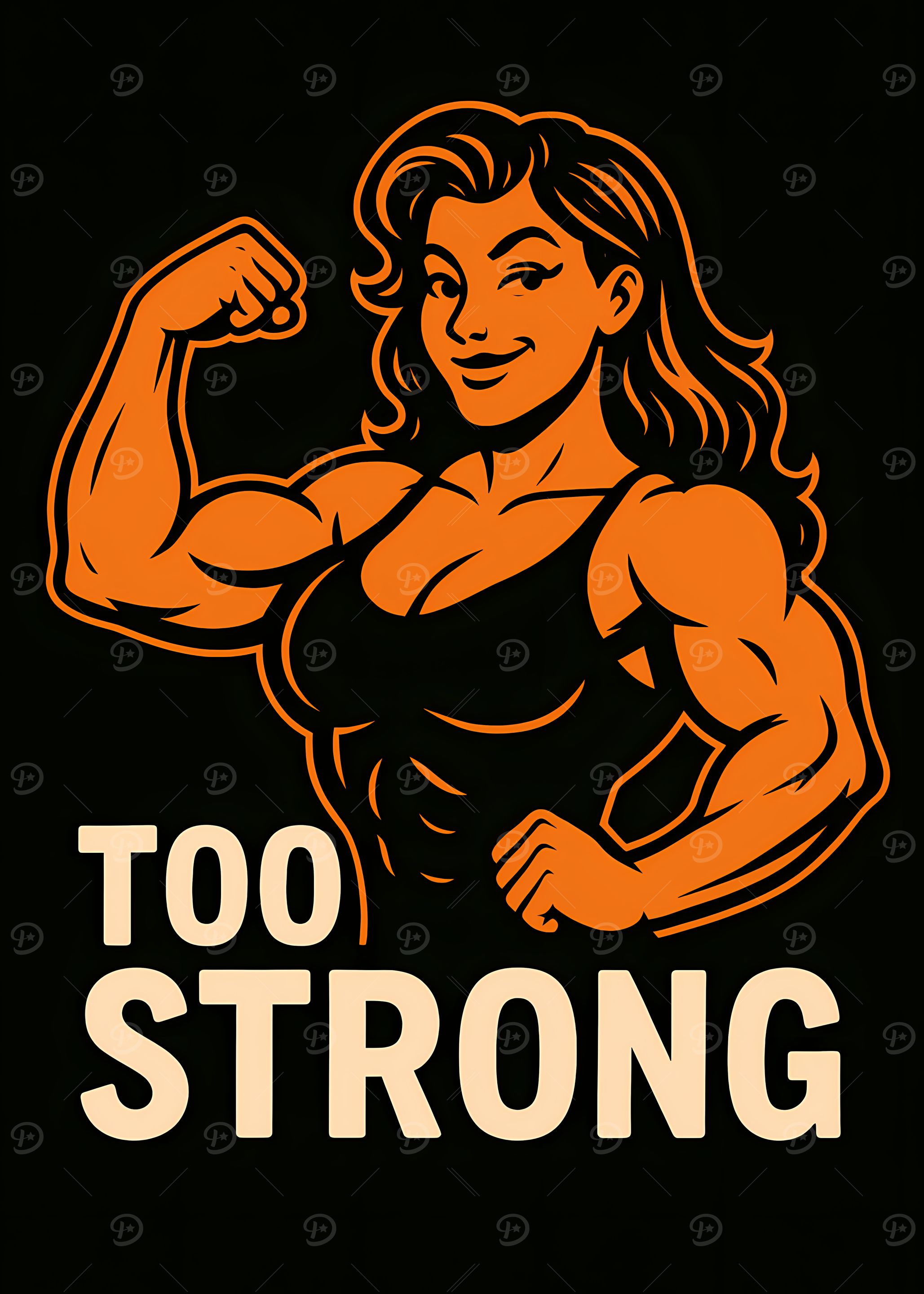 Too Strong Woman Cartoon Illustration