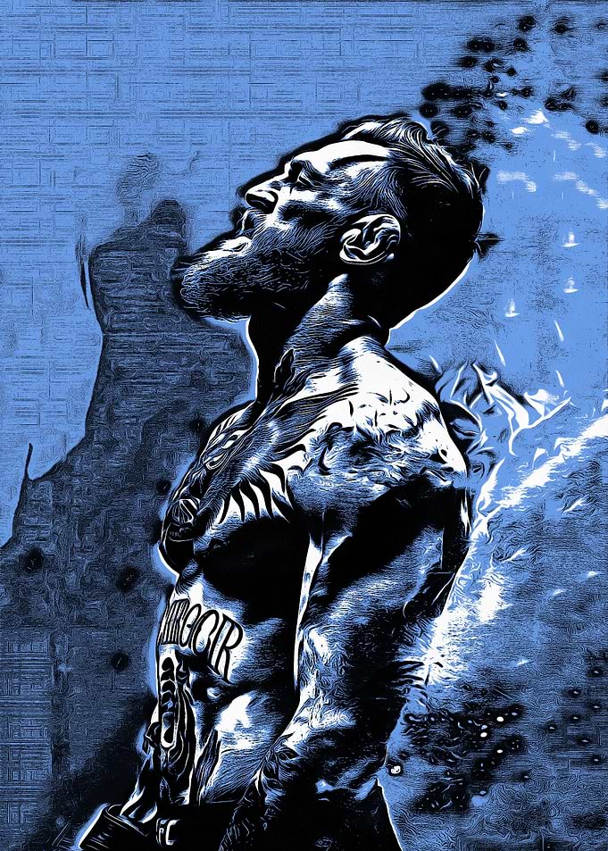 Conor McGregor Portrait in Blue Tones