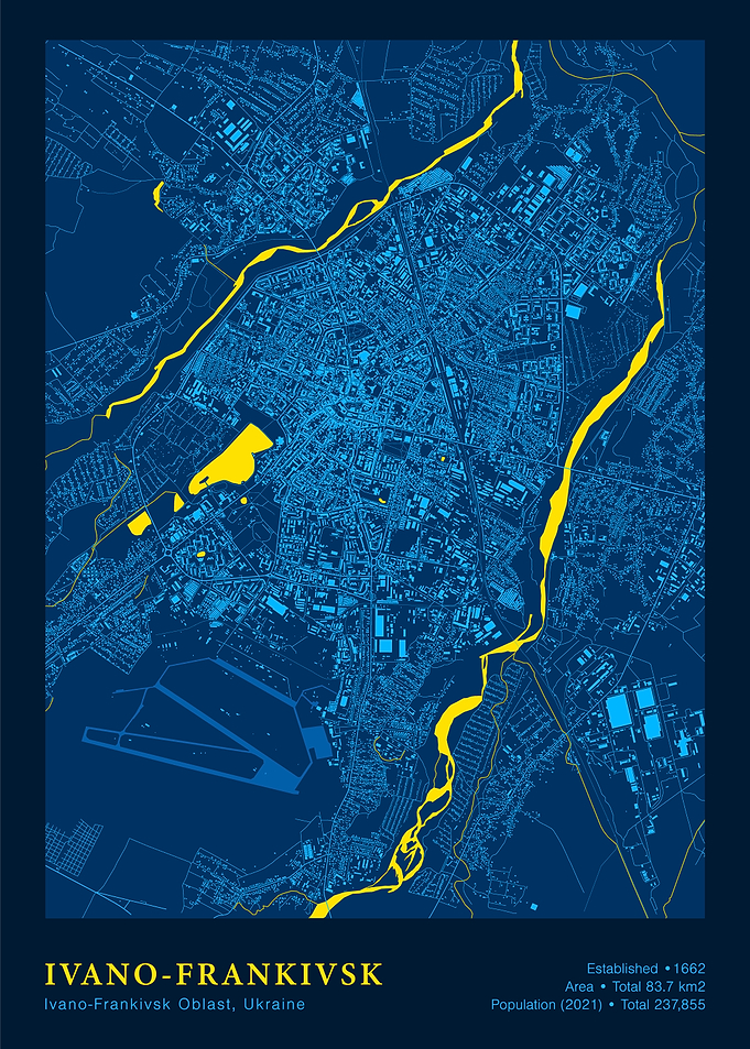 Ivano-Frankivsk City Map Art