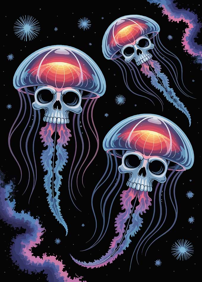 Skull Jellyfish in Space