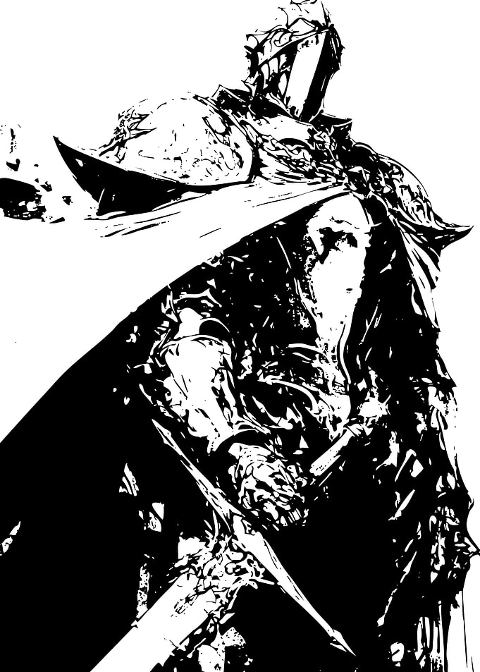 Monochrome Knight Illustration
