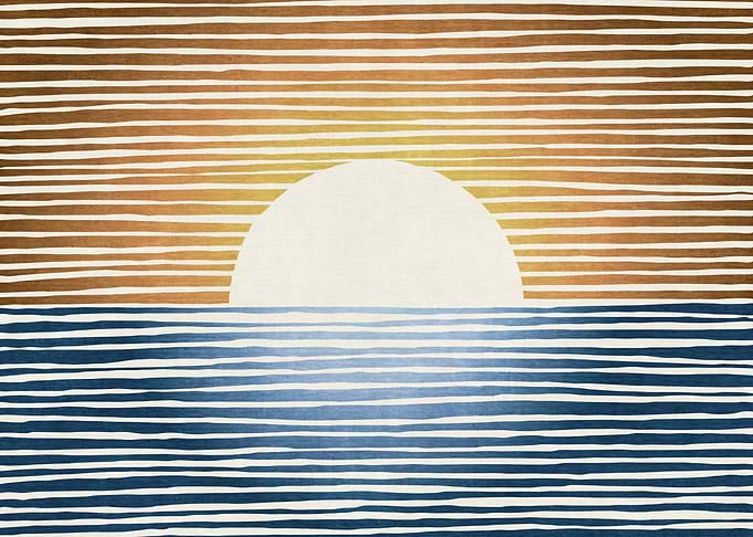 Abstract Sunset over the Sea