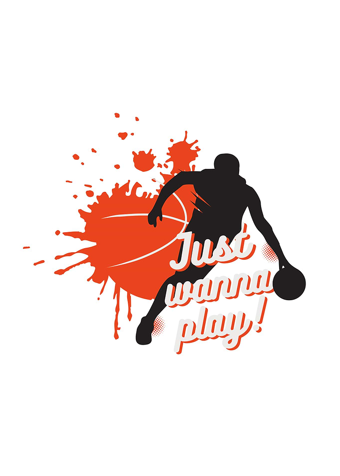 Basketball Player Silhouette with Text