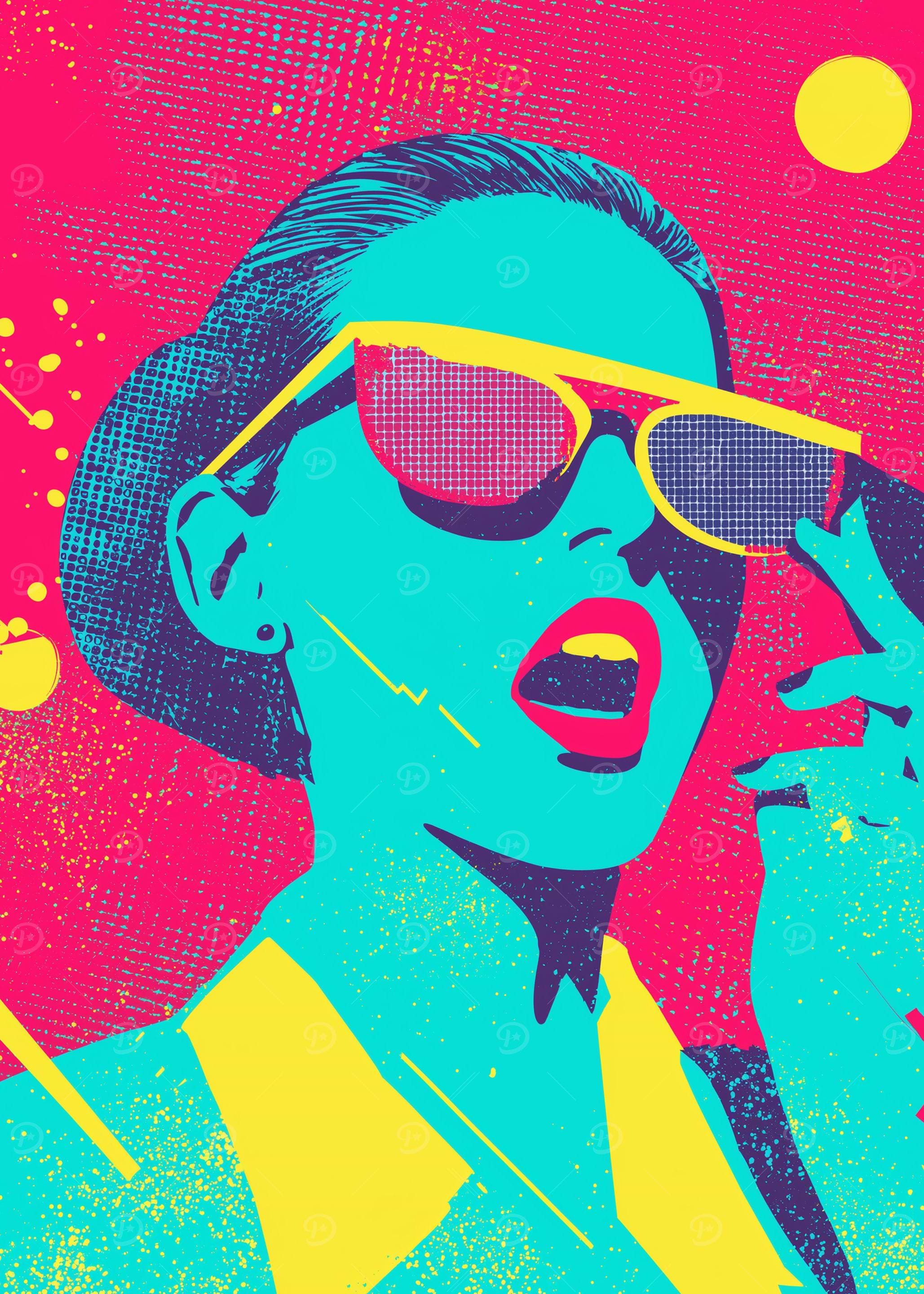 Pop Art Woman with Sunglasses