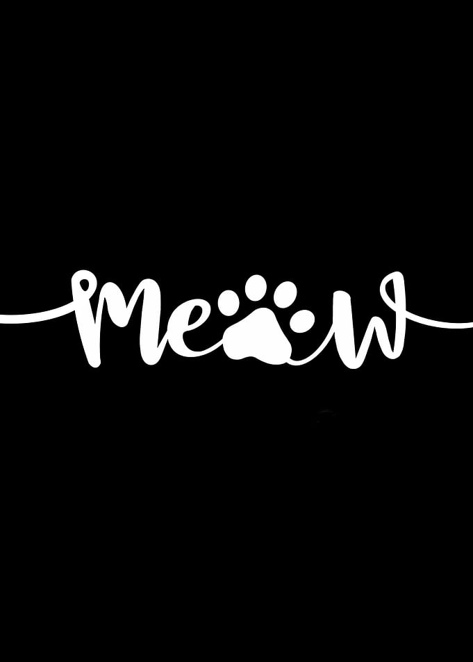 Meow Text with Paw Print