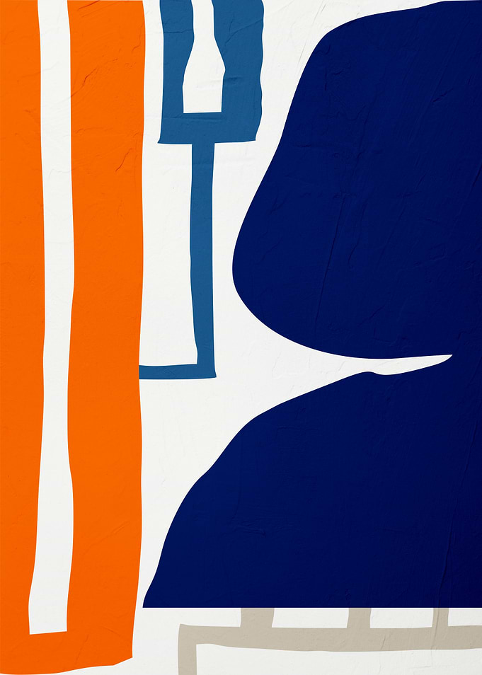 Abstract Shapes in Orange and Blue