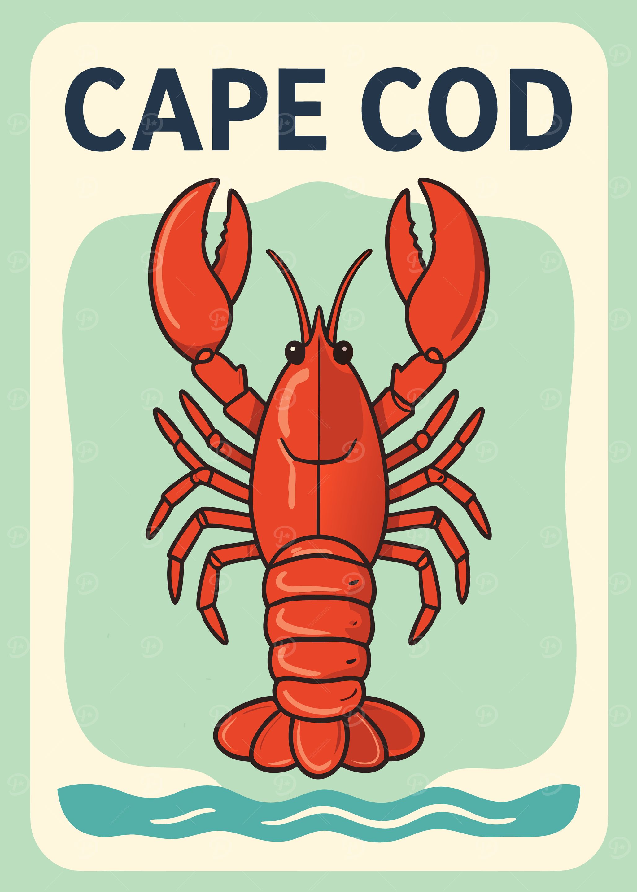 Cape Cod Lobster Illustration