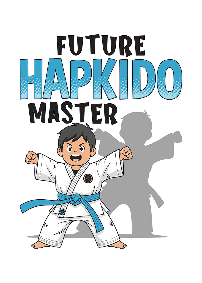 Future Hapkido Master Cartoon Illustration