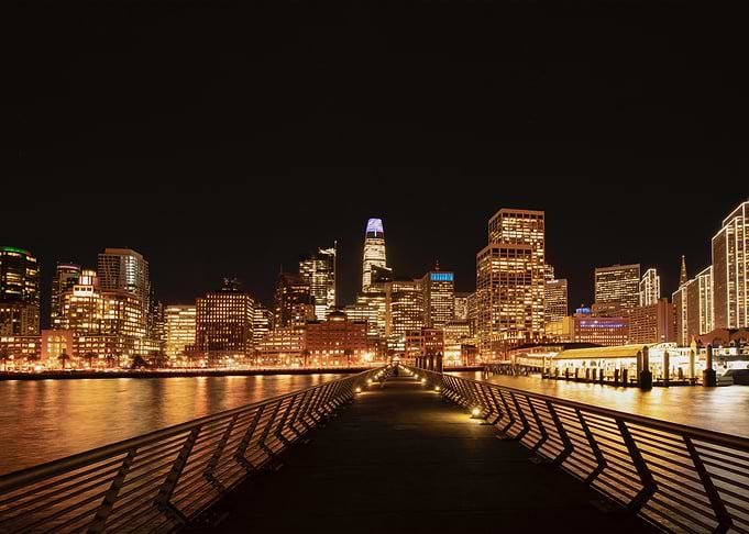 san francisco skyline at night