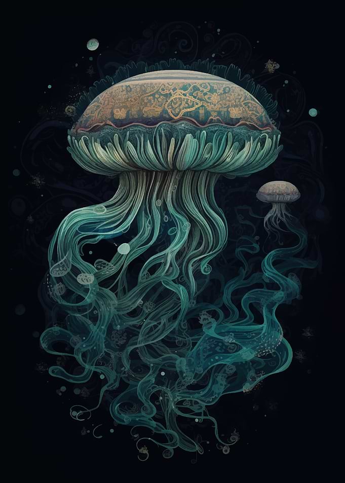 Elegant Jellyfish Digital Art