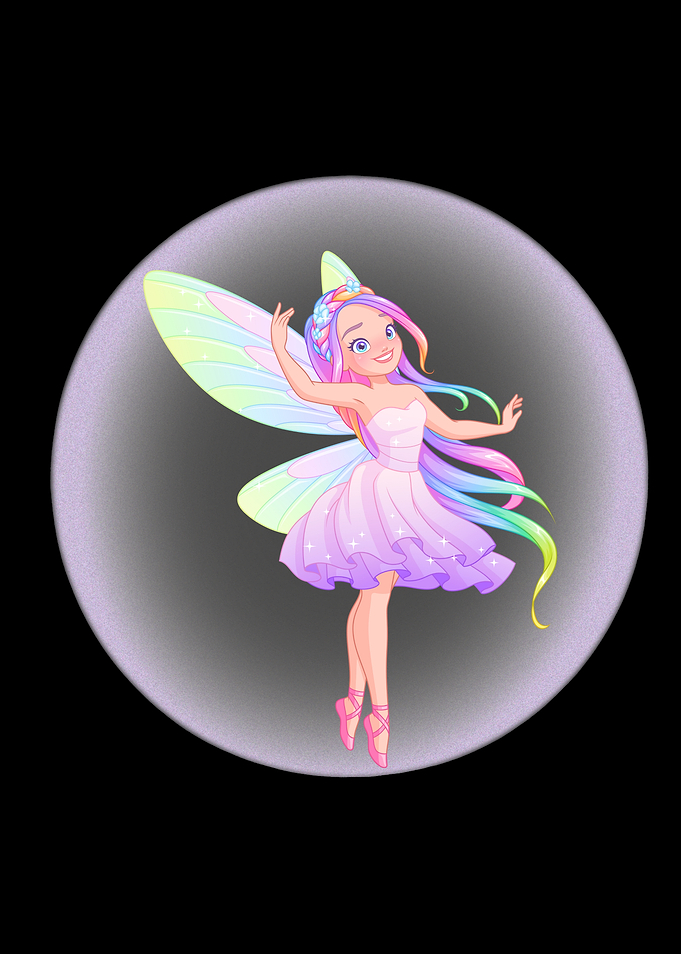 Cartoon Fairy with Rainbow Hair