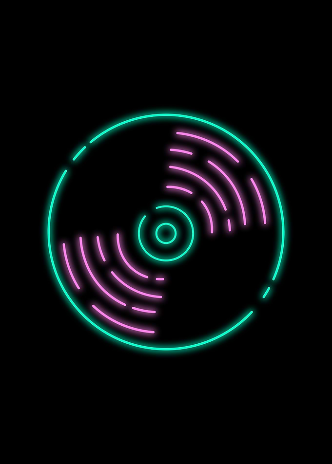 Neon Vinyl Record