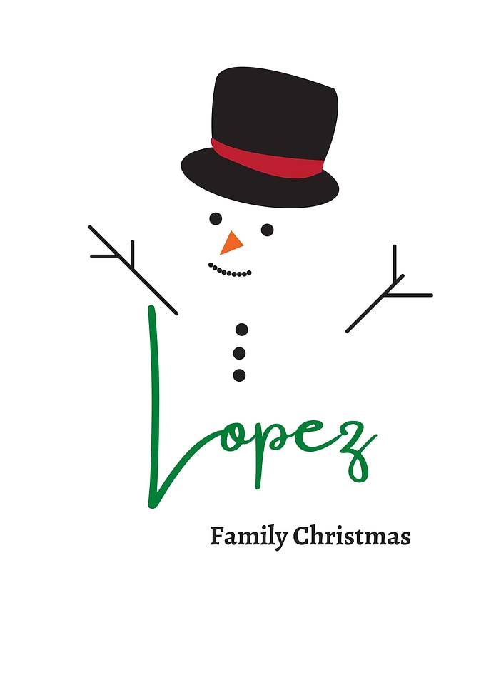 Lopez Family Christmas Snowman