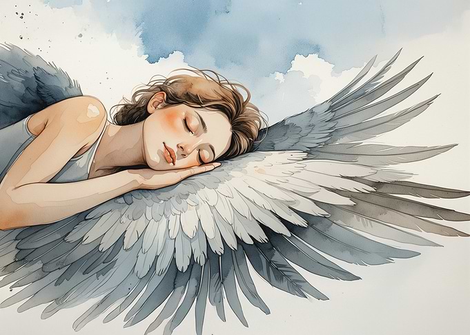 sleeping on a bird's wing