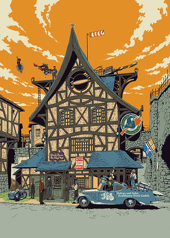Witch Craft Works Building Illustration