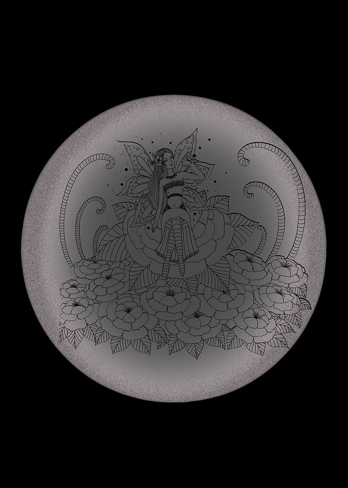 Fairy on Roses in Circle
