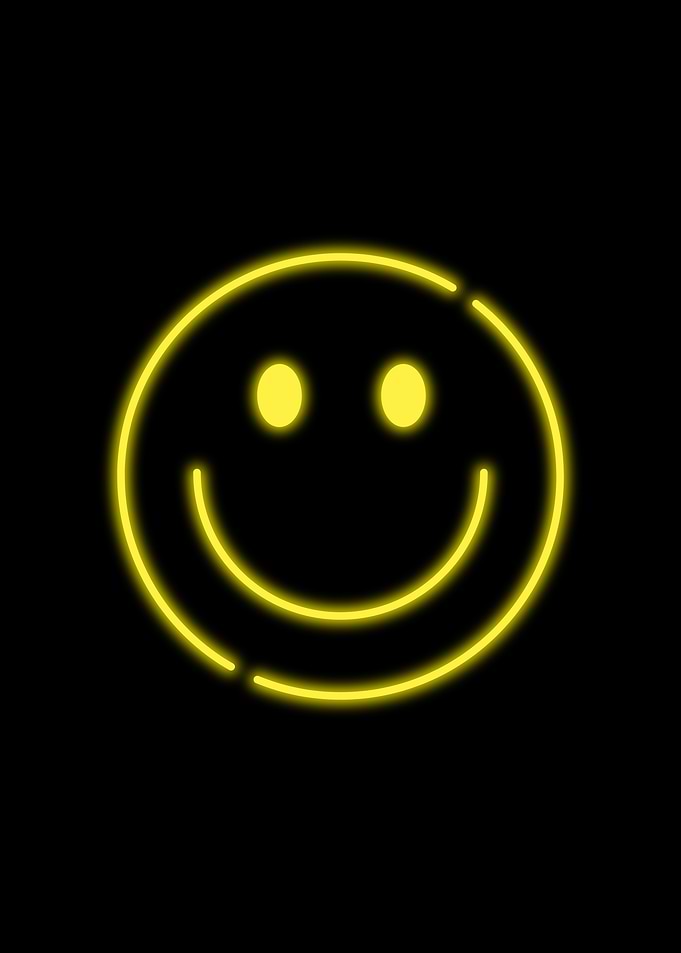Neon Yellow Smiley Face