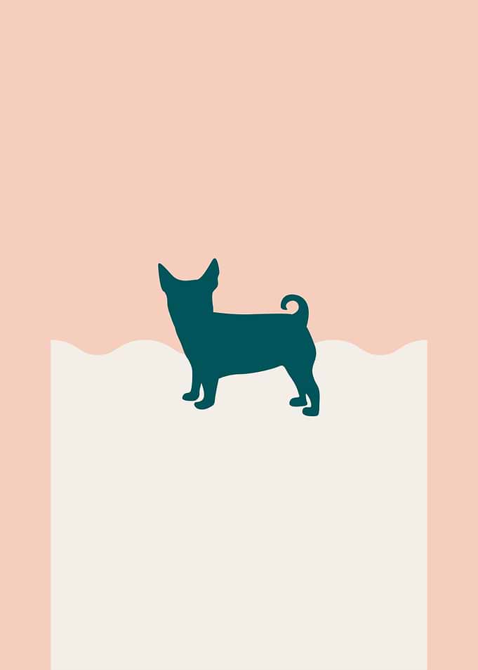 Chihuahua Silhouette on Pastel Background