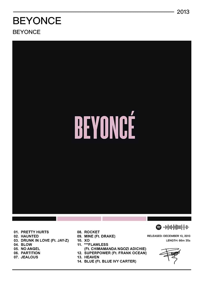 Beyoncé Album Cover Minimalist Poster