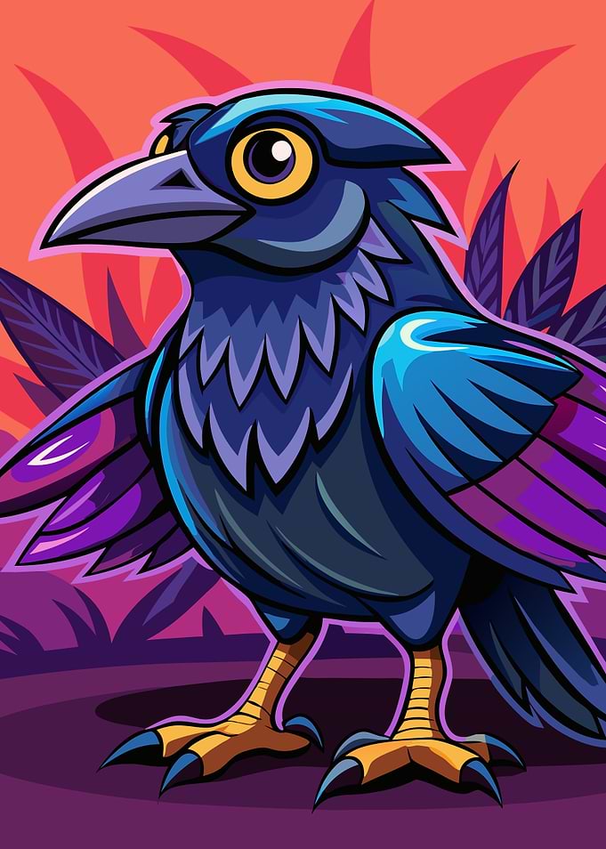Cartoon Raven Illustration