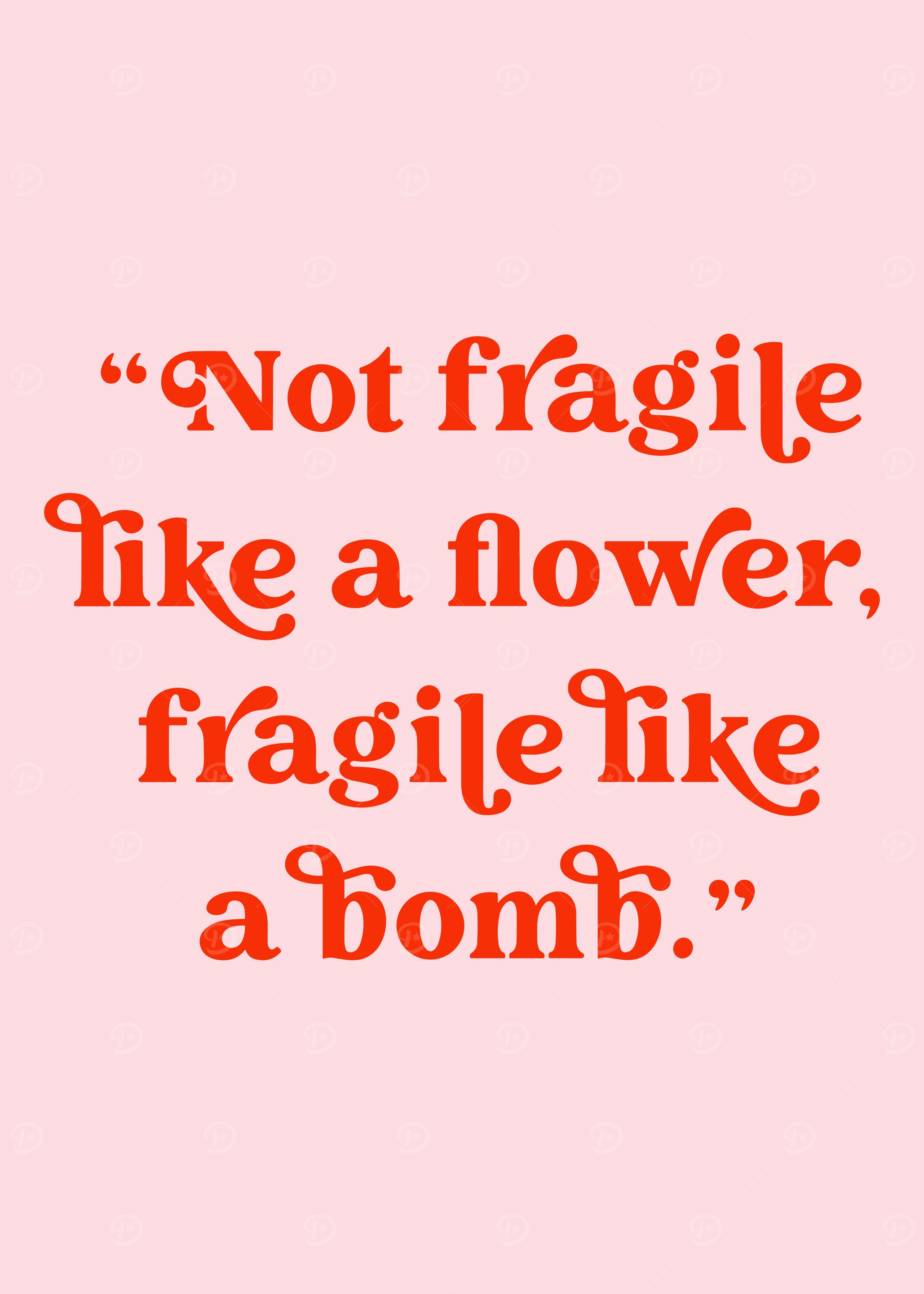 Not Fragile Like a Bomb Quote