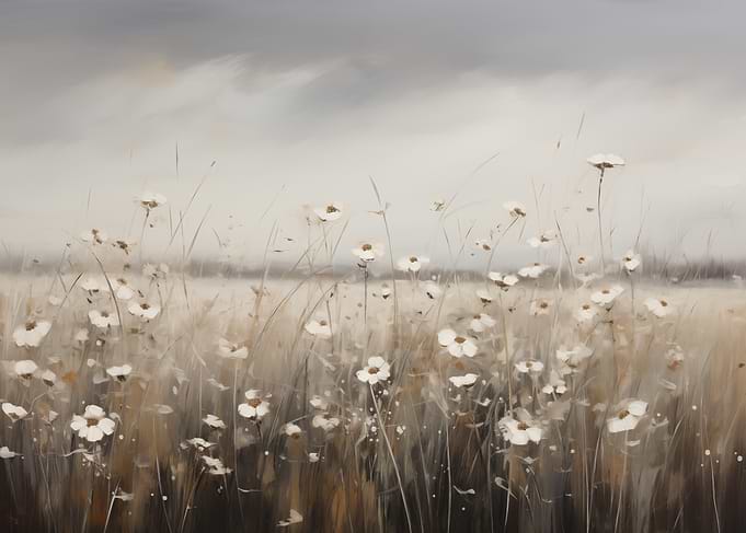 White Flowers in Field