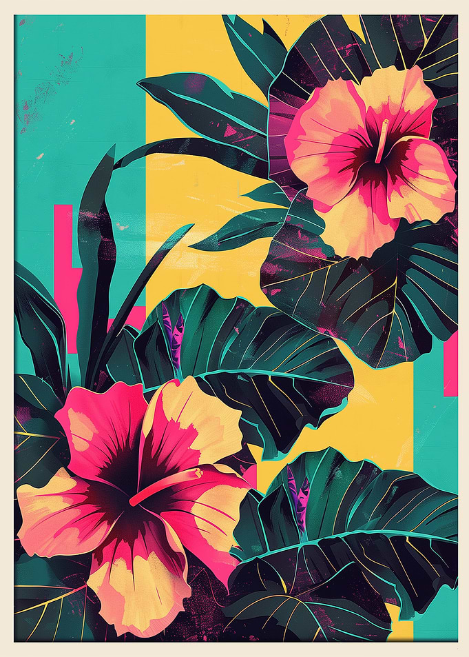 Tropical Hibiscus Floral Art