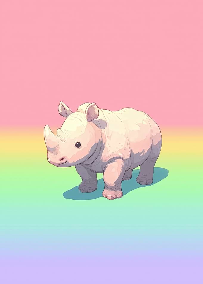 Pastel Kawaii Rhino