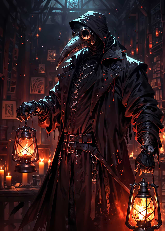 Plague Doctor with Lanterns
