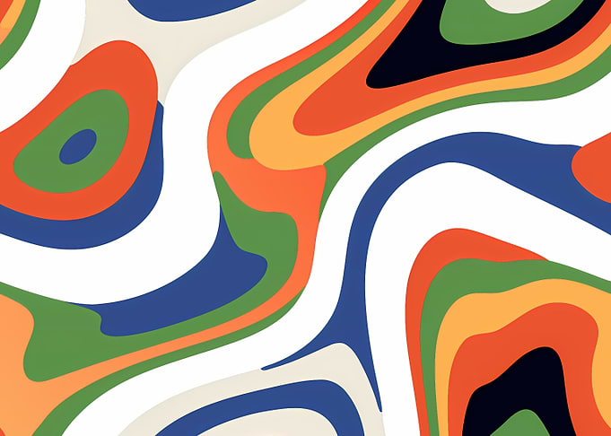 Abstract Retro Swirl Pattern