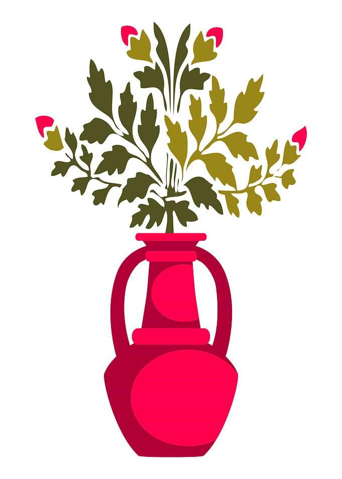 Vase with Flowers Illustration