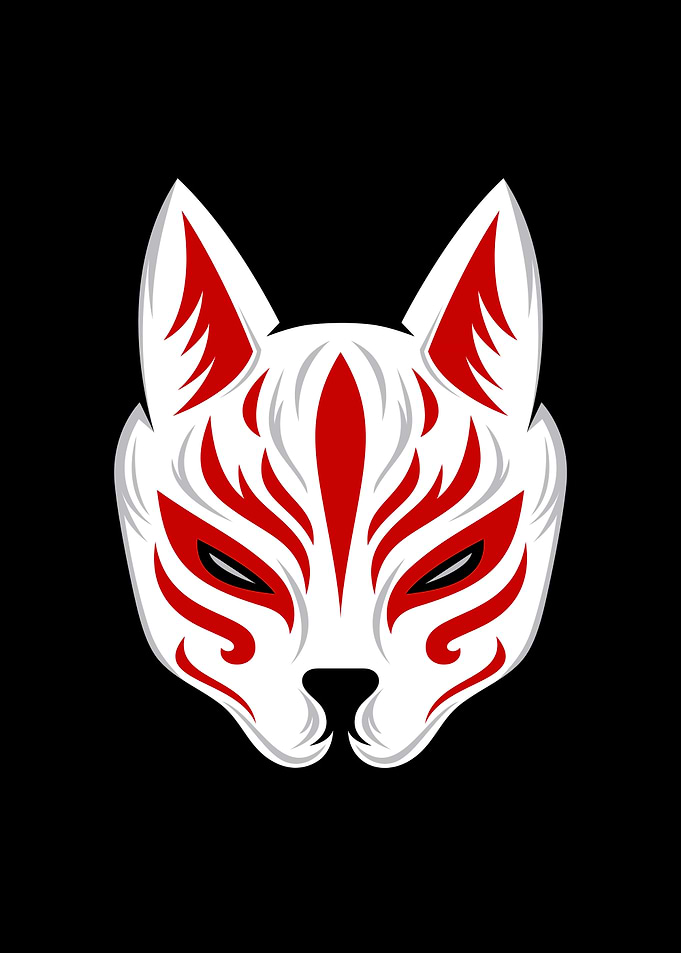 Kitsune Mask Illustration