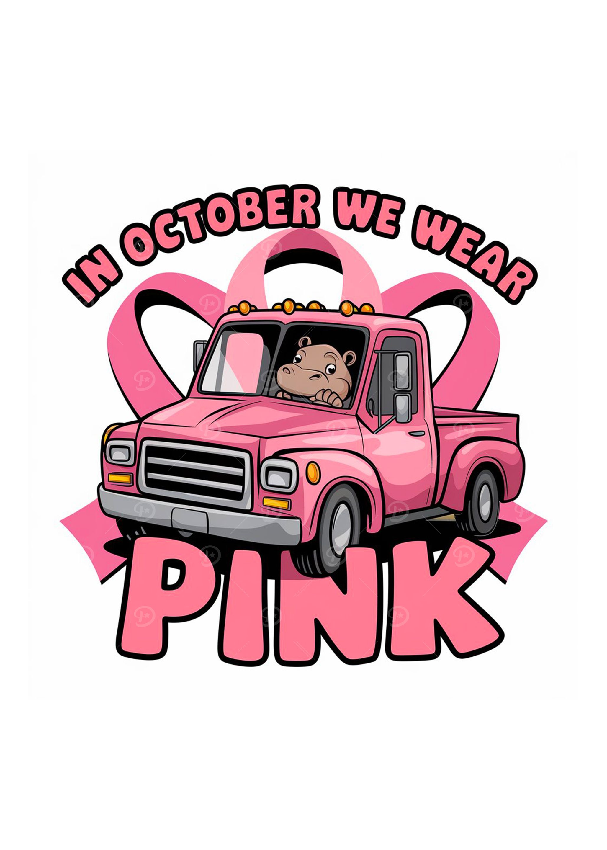 In October We Wear Pink Hippo Truck