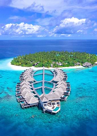 Tropical Island Resort Aerial View