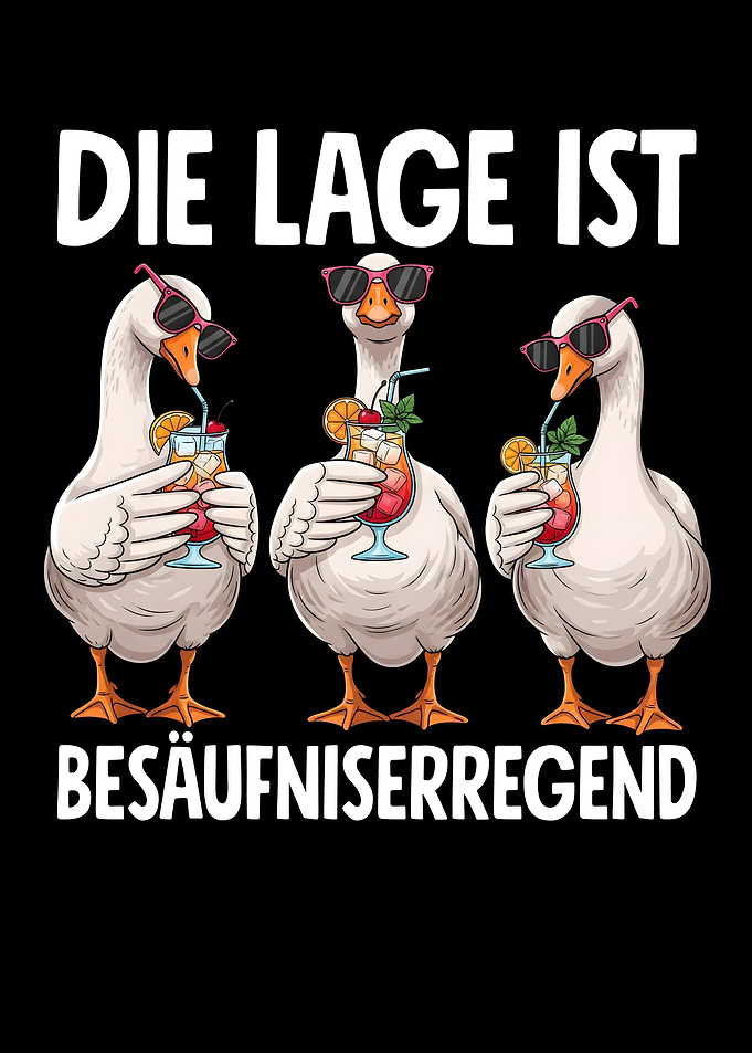 Funny Geese with Cocktails