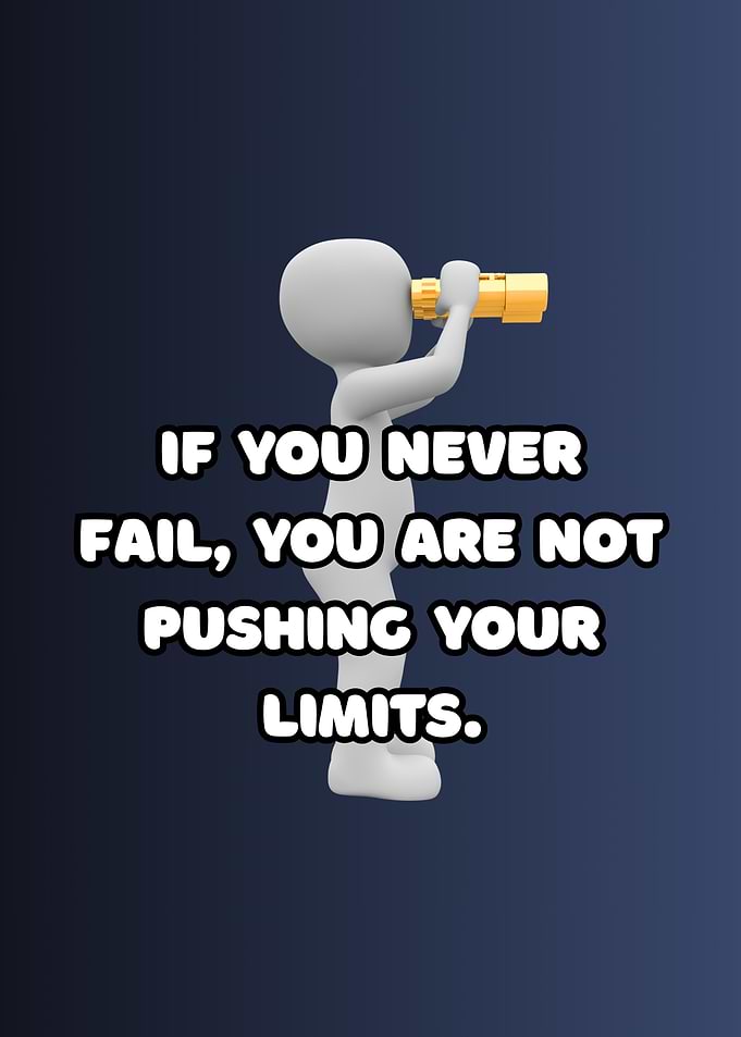 Motivational Quote with Figure and Telescope