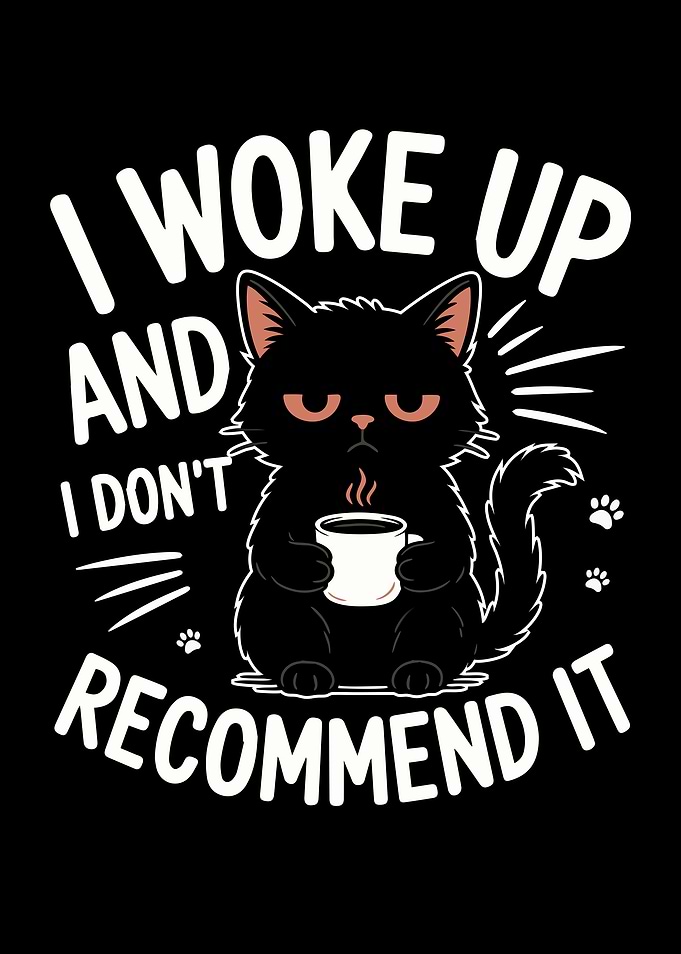 I Woke Up And I Don't Recommend It Cat