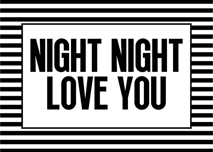 Night Night Love You Text Art
