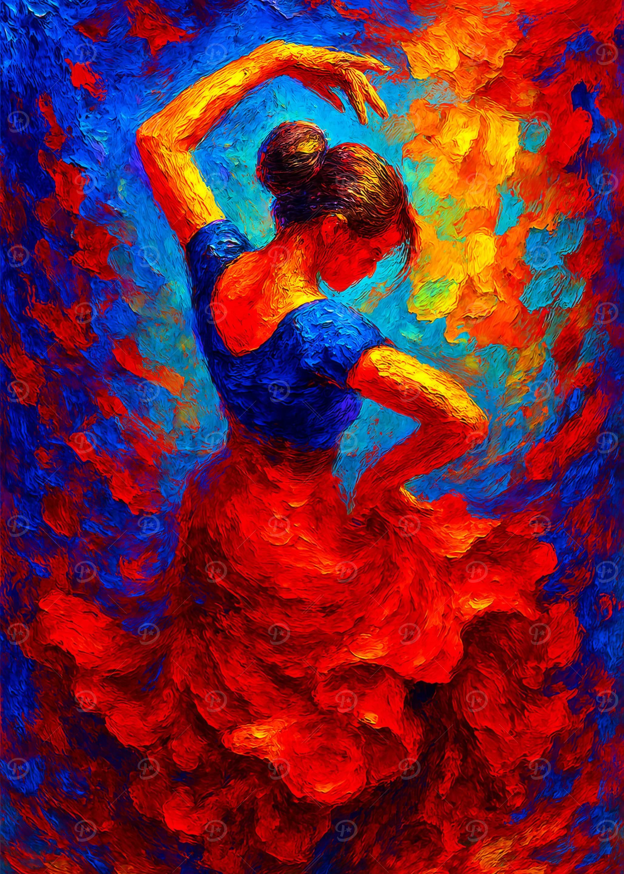 Flamenco Dancer Abstract Painting