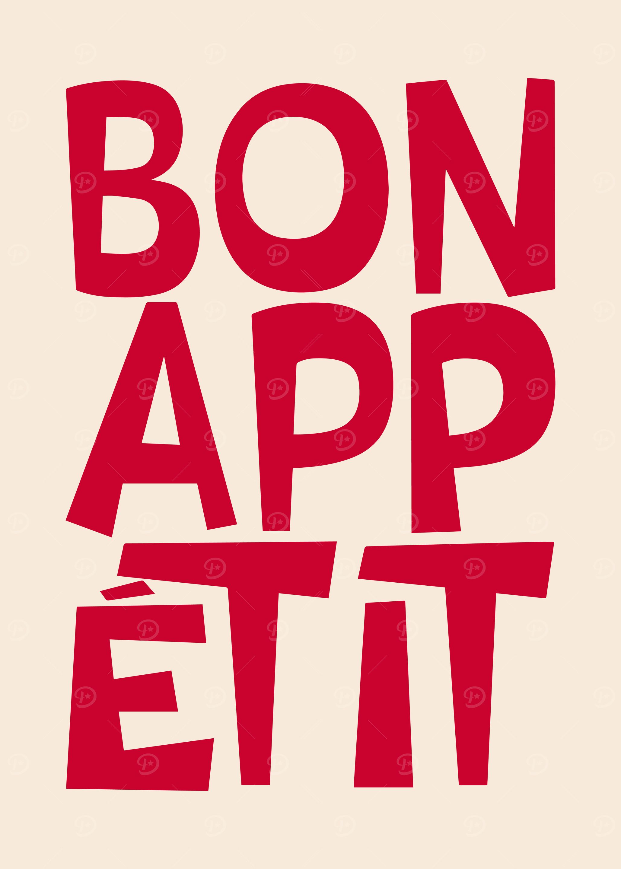 Bon Appetit Red Text Art