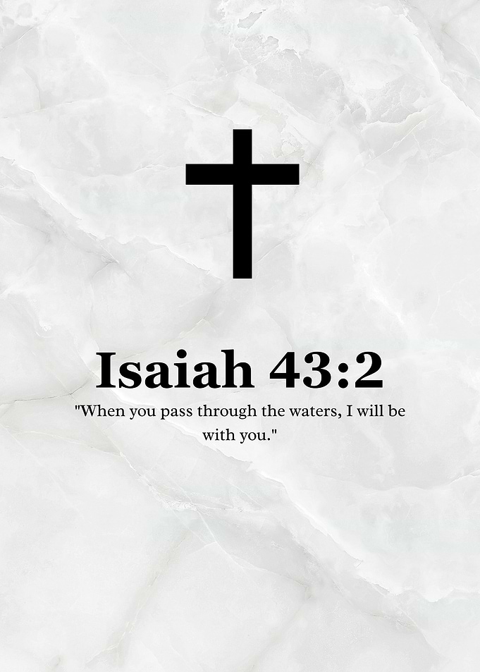 Isaiah 43:2 Bible Verse Art