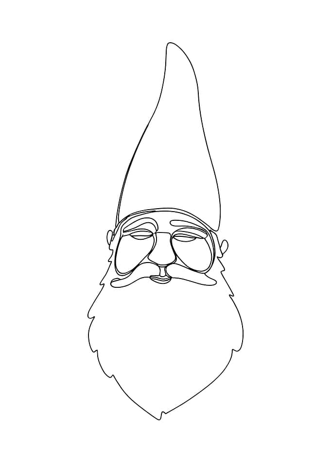 Minimalist Gnome Line Art