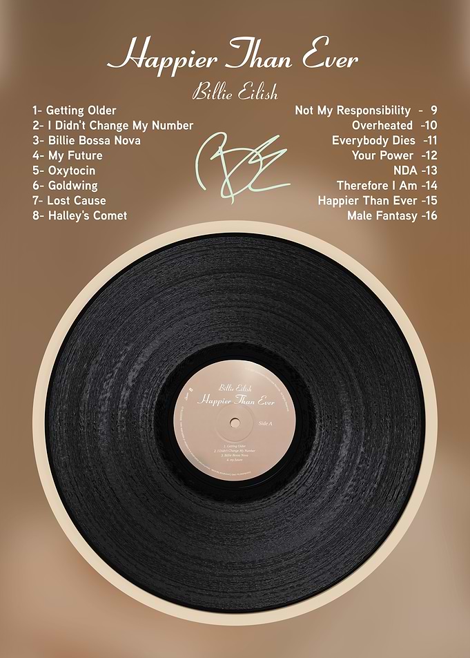 Happier Than Ever Vinyl Poster