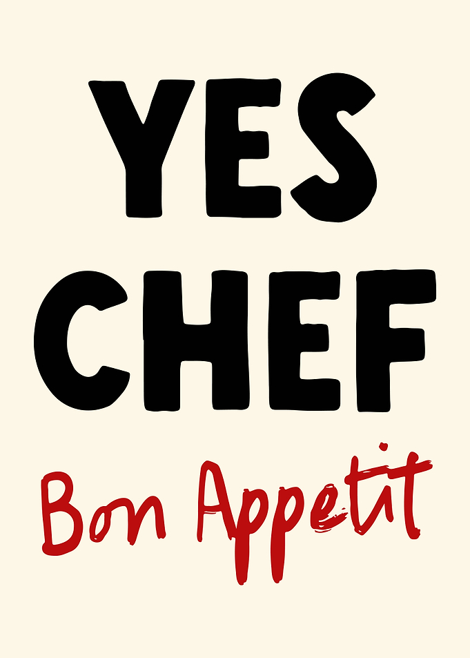 Yes Chef Bon Appetit Text Art