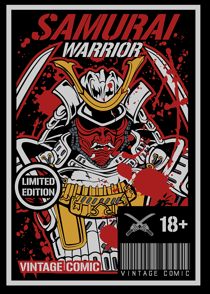 Samurai Warrior Vintage Comic Art